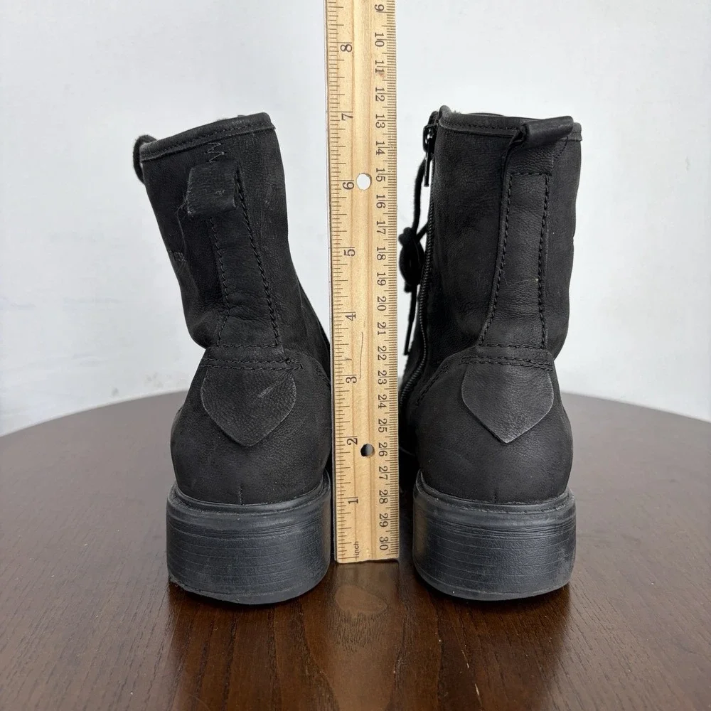 Josef Seibel Selena Combat Boot Women's 36 / 5 Black Nubuck Waterproof Ankle Zip
